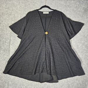 VTG Oscar de la Renta Black Textured Swim Cover Up Beach Summer Designer READ